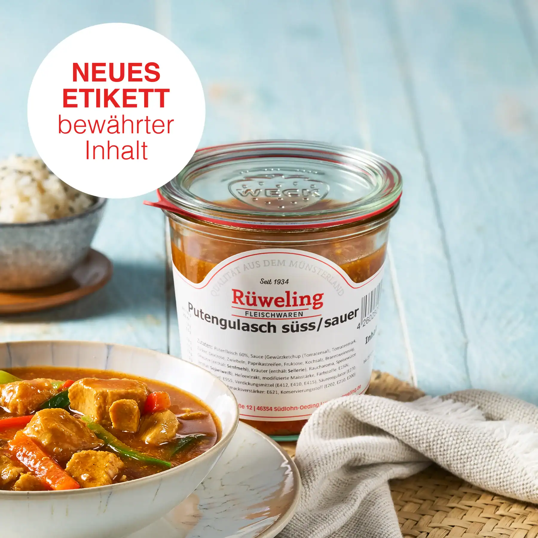 Putengulasch süß-sauer im Weckglas