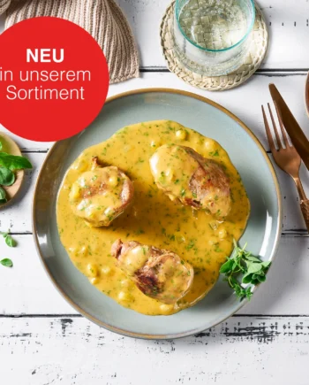 Schweinefilte in Kräuterrahmsause