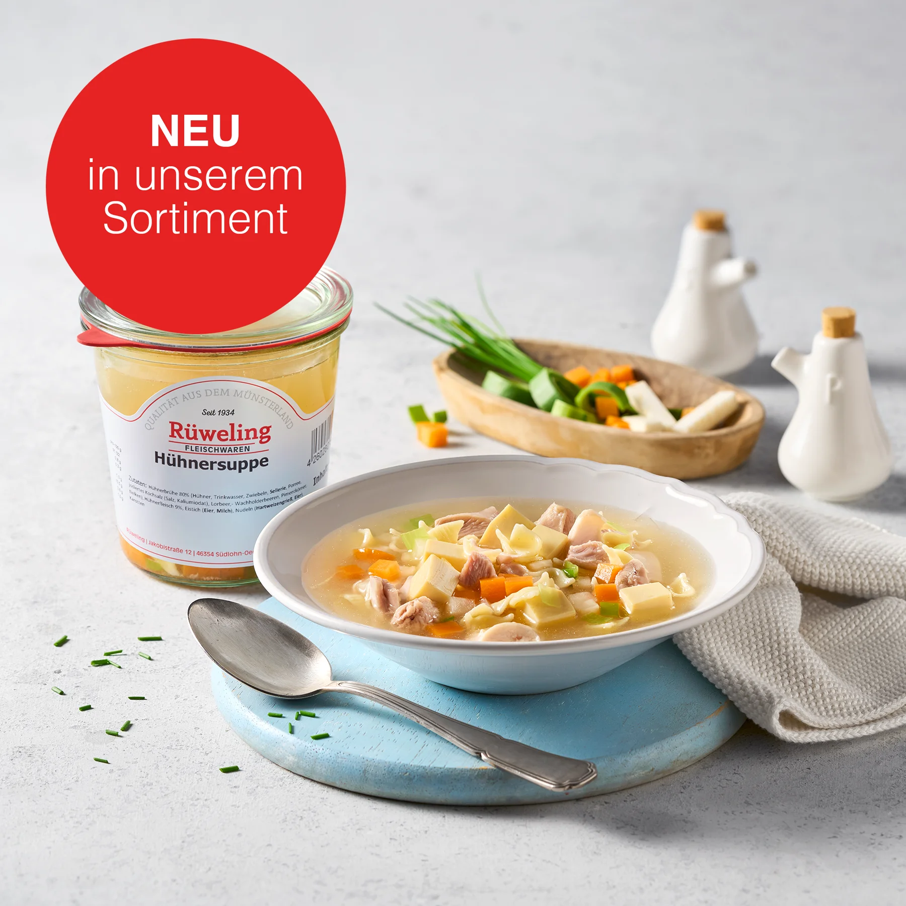 Hühnersuppe im Weckglas